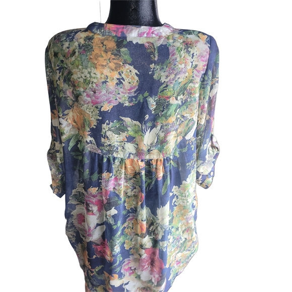 Lavena Semi-sheer Floral Blouse L - Picture 5 of 6